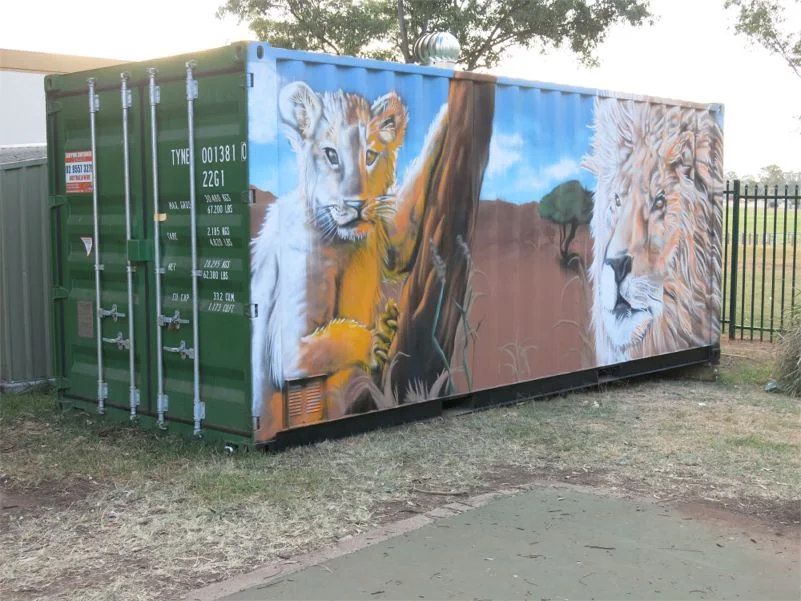 shipping container murals